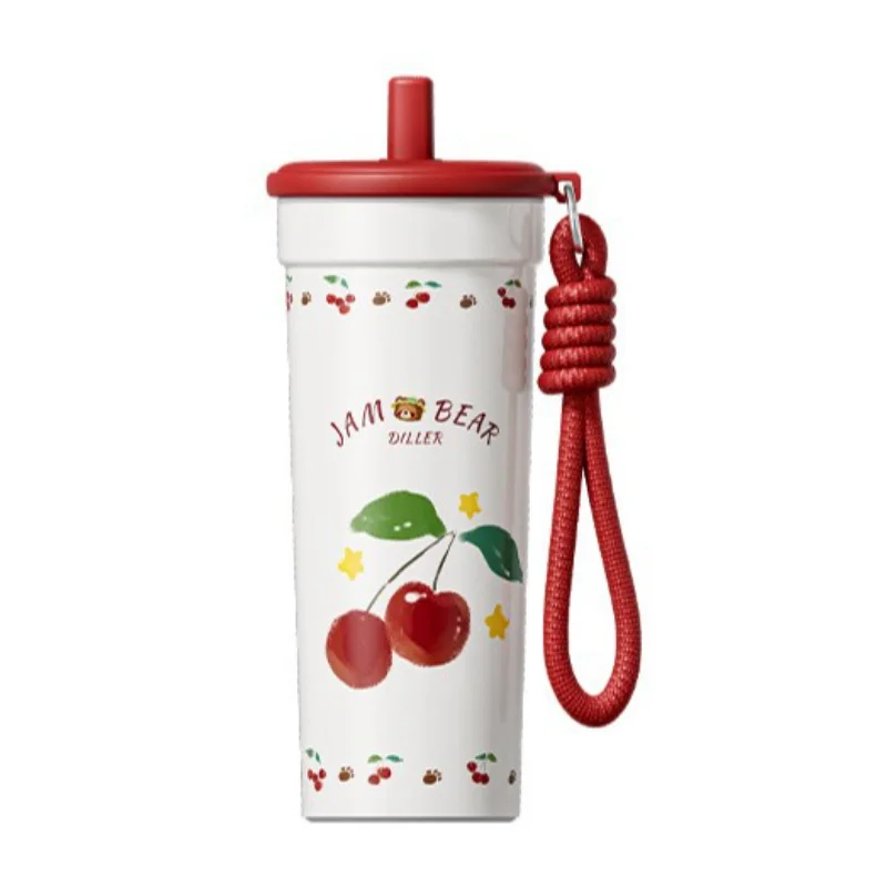 

New high-value thermos cup large-capacity water cup female students School portable straw water Cup