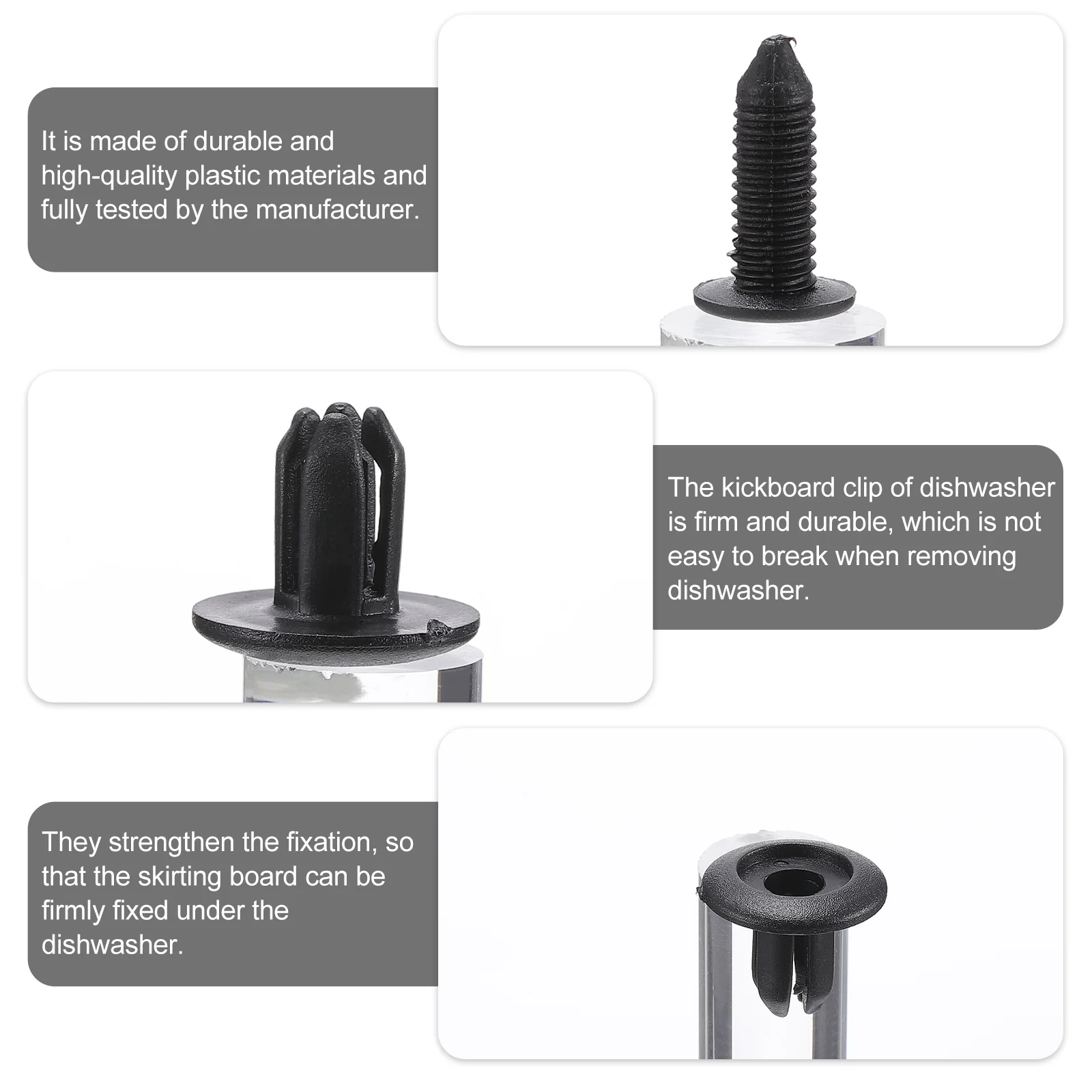 

100pcs Dishwasher Kick Panel Clip Durable Pp Plastic Retainer For Trim Body Push Pin Rivet Bumper Fastener Car Trunk Fixing