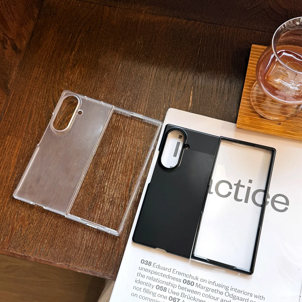Phone Case For Samsung Galaxy Z Fold 8 Ultra 7 6 5 4 3 2 Matte Transparent 2 in 1 Hard Shockproof Cover Shell