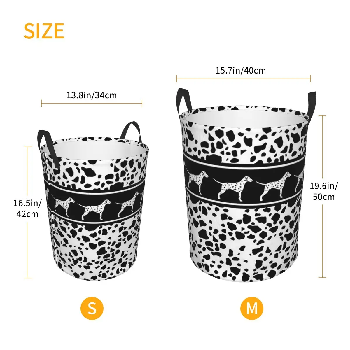 Dalmatian Dog Pattern Foldable Laundry Baskets Dirty Clothes Home Organizer Large Waterproof Bag For Home Kids