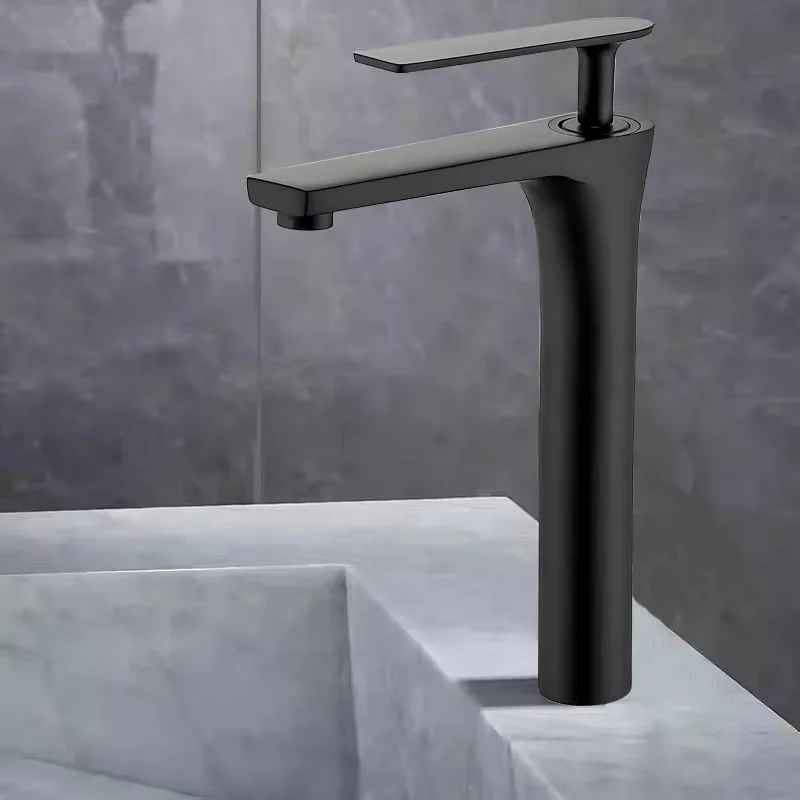 

Modern Luxury Single-Handle Black Basin Tap Zinc Alloy Kitchen Faucet for Enhancing Bathroom and Kitchen Aesthetic