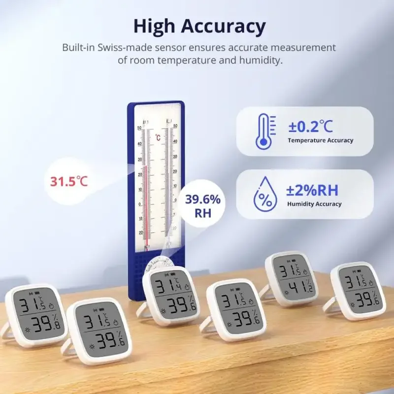 Imagem -03 - Sonoff-zigbee Lcd Sensor de Temperatura e Umidade Inteligente Monitor Faça Você Mesmo Cena Inteligente Funciona com Alexa e Google Snzb02d 110 Pcs