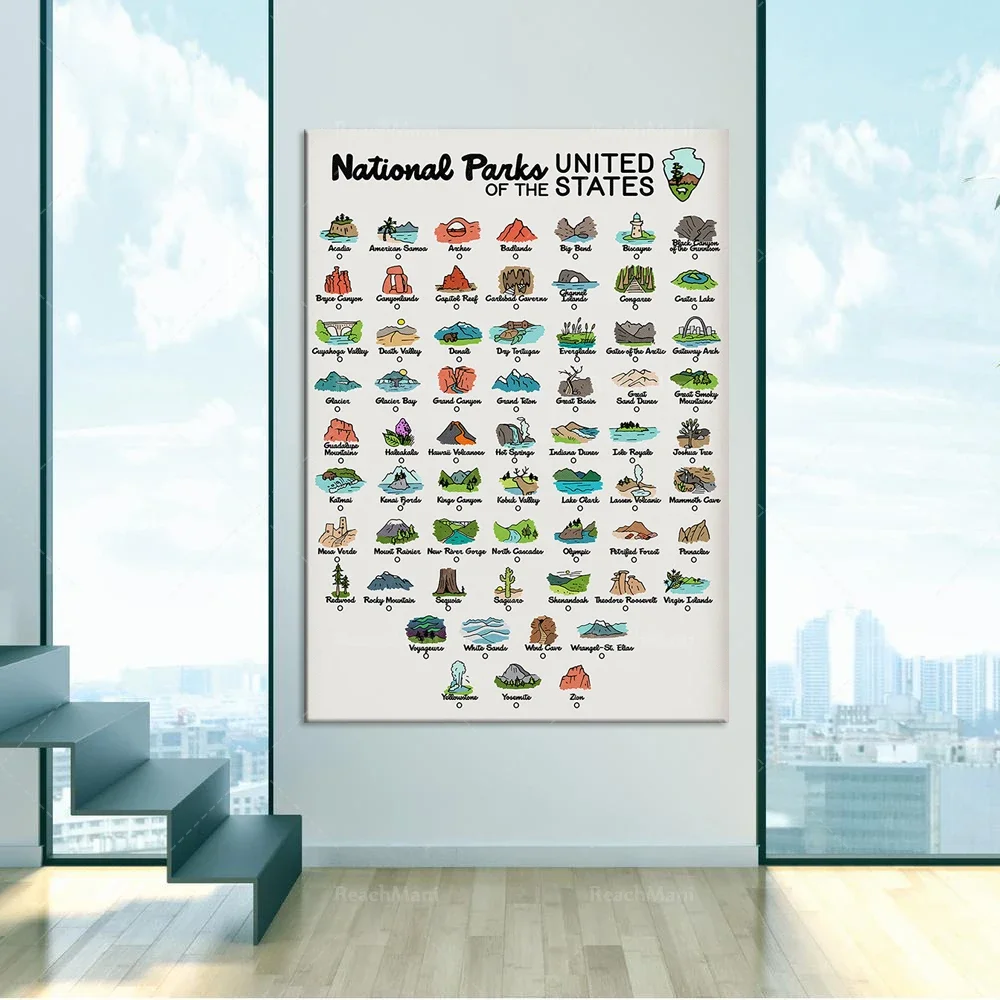 National Park Plaza-Adventure Decoration-Les 63 National Park-Affiche Verticale-National Park Park-Adventure Children
