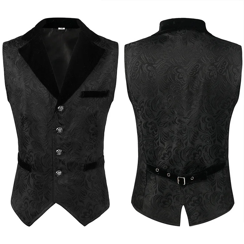 2024 wish Menswear Medieval Waistcoat Gothic Vest Stage Halloween Costume