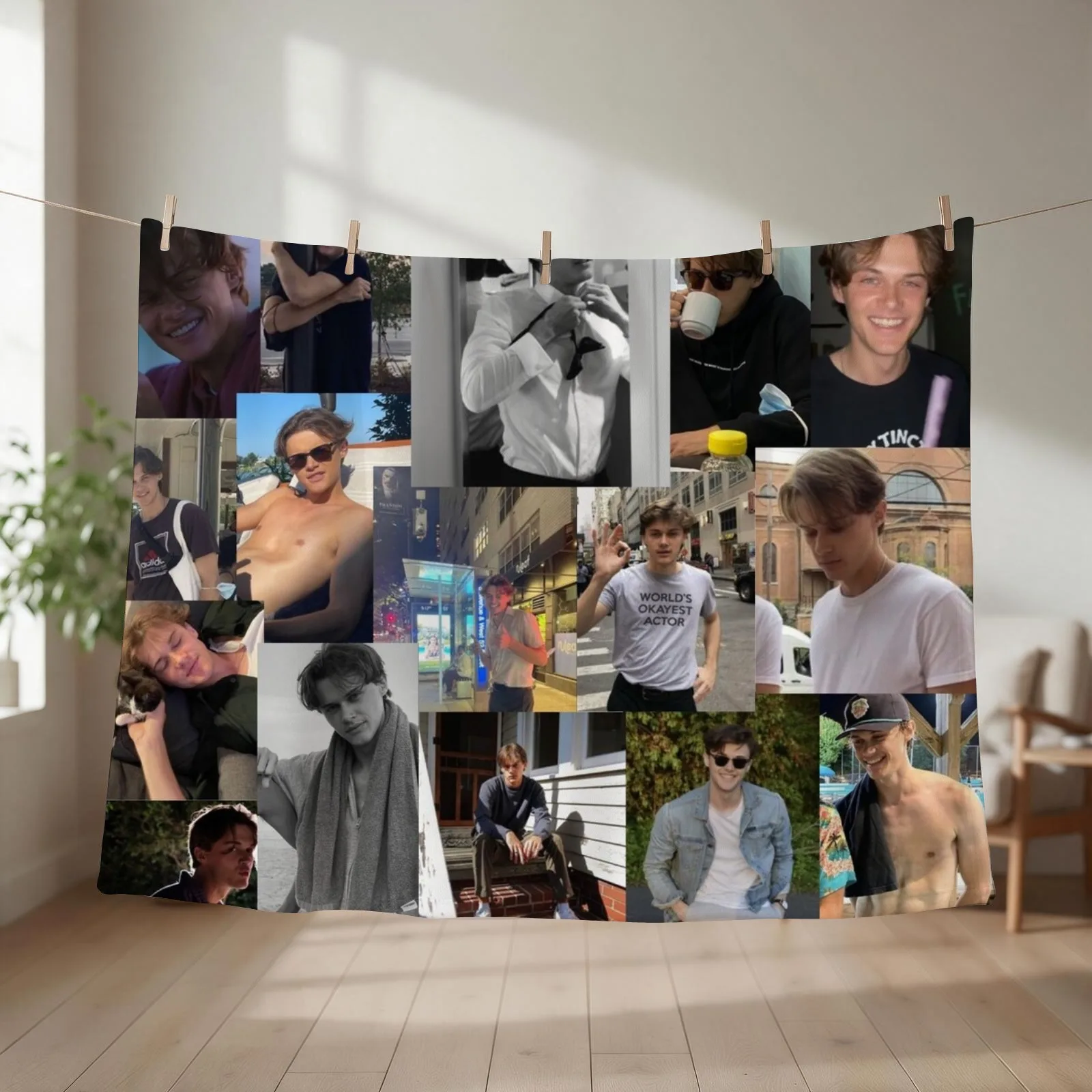 Christopher Briney Pic collage Throw Blanket Blankets For Sofas Loose Multi-Purpose Moving Blankets