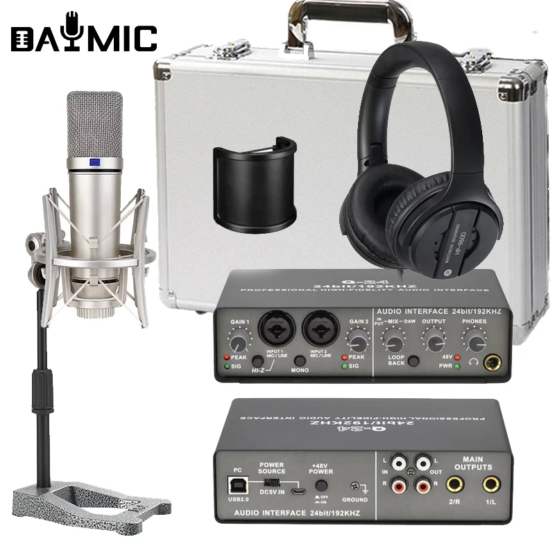 

Professional Studio Recording Monitors Speaker Microphone Headphones Sound Card