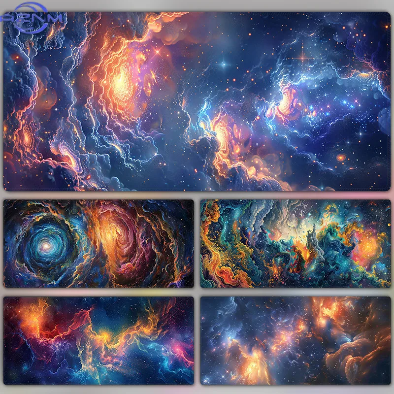 Gorgeous Galaxy Mouse Pad Large Cool Scenery Desk Mat Thick Lock Edge Desk Computer Starry Night Keyboard Pads