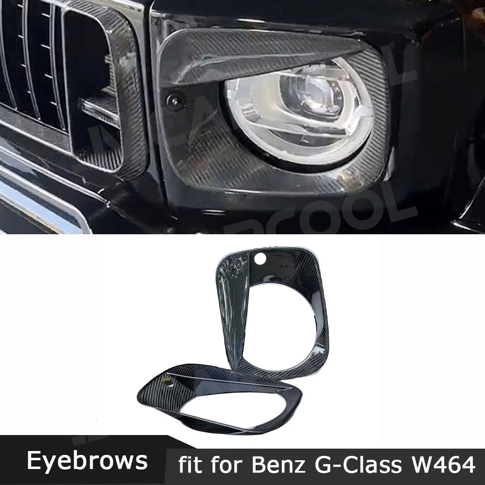 

Dry Carbon Fiber Front Headlight Cover Headlight Frame Decoration For Benz G Class W464 G63 G800 G900 2019-2024