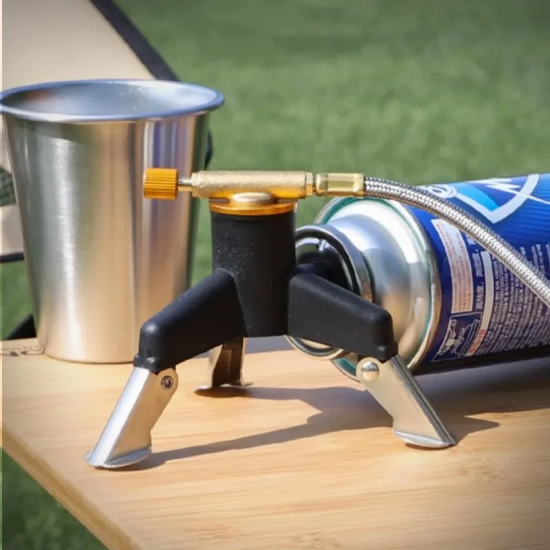 Camping Gas Stove Adapter Connector Portable Folding Tank Tripod Stand Stainless Steel Outdoor Hiking Backpacking Cooking Gear - view 5