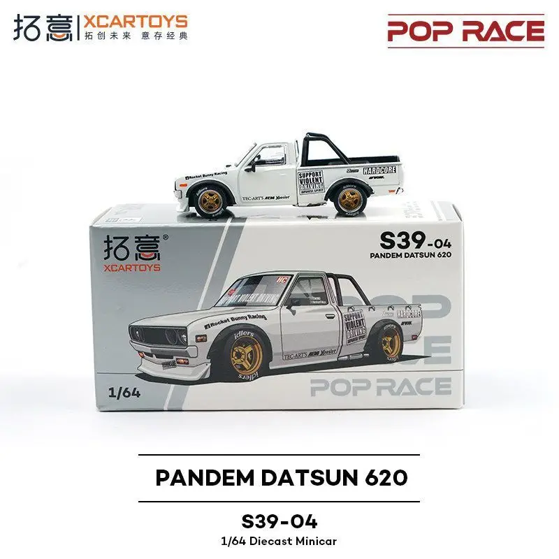Nuevo Lanzamiento 2026, Tuoyi Parade Float, Modelo de Auto de Aleación a Escala 1/64, Nissan Datsun PANDEM 620, Camioneta Blanca, Artículo Coleccionable Decorativo