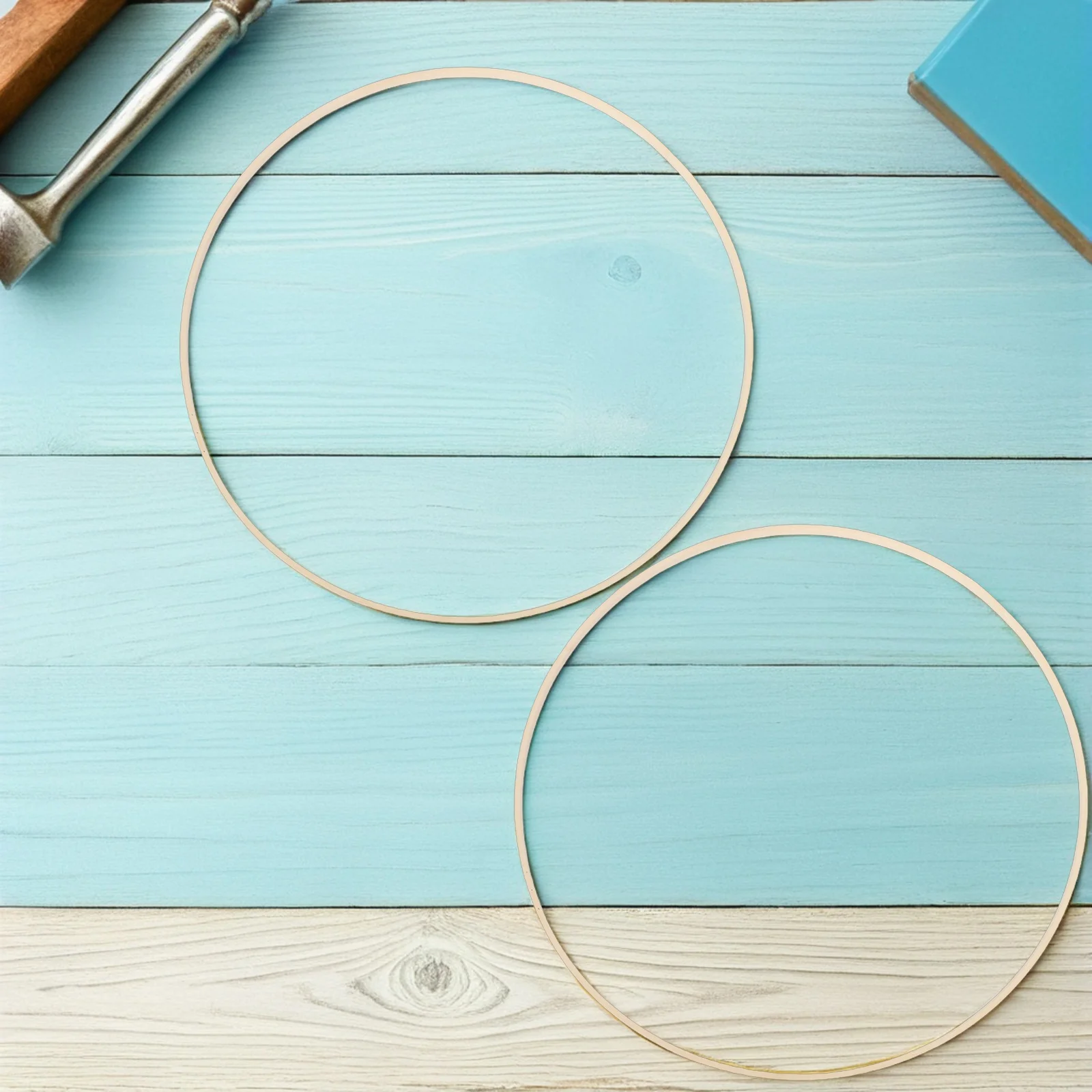 10Pcs Bamboo Floral Hoops Wreath Rings Rustic Wedding DIY Macrame Wall Hanging Craft Supplies Garland Beige