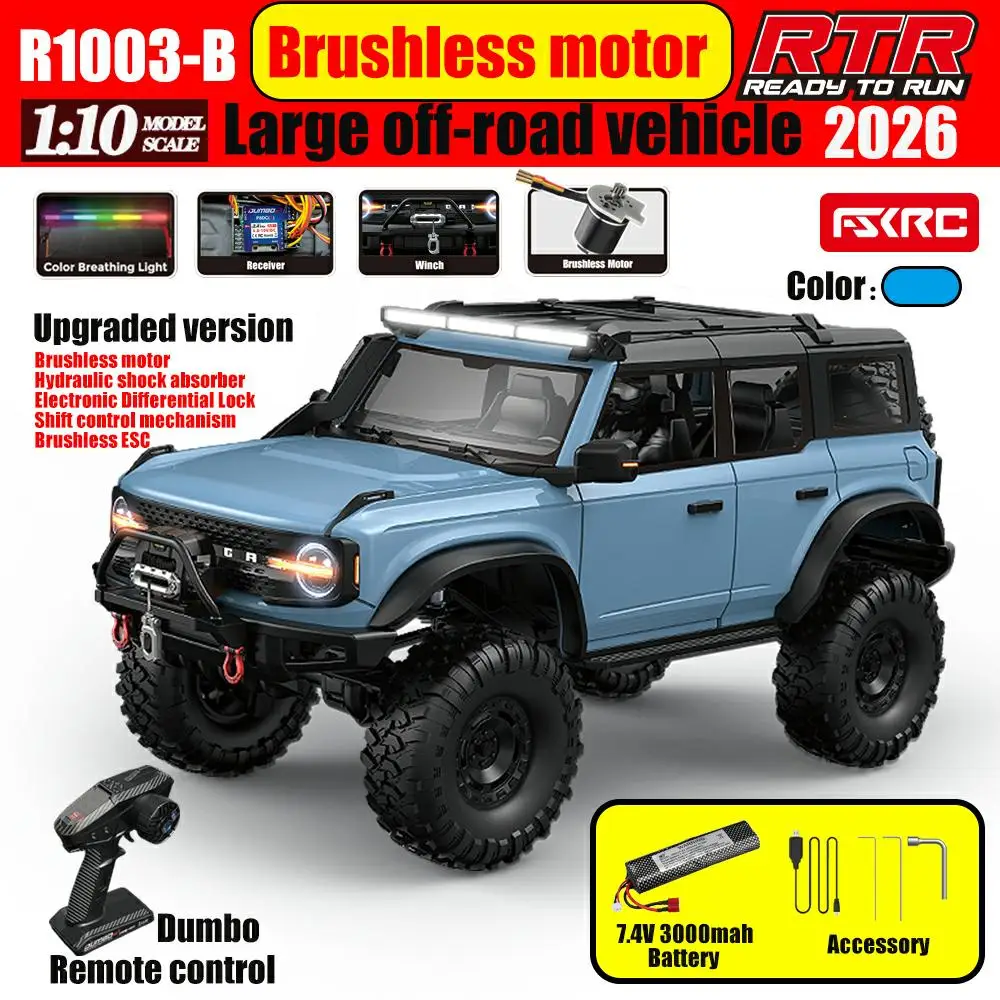1/10 RTR 4x4 Electric RC Jeep 100m Remote Control