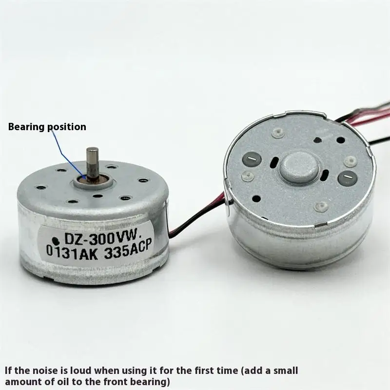 1 Piece 300 Micro DC Motor 24mm Round Spindle 2mm Shaft 3V-6V 3.7V 5V 6V 7550RPM For DIY Toys/Solar Power Models/Fan Projects.'