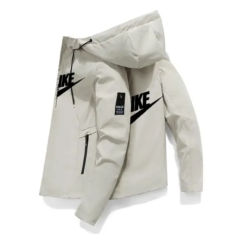 Chaqueta cortavientos para exteriores para hombre, chaqueta con capucha de montañismo de estilo deportivo informal, nueva marca de productos para primavera y otoño 2025