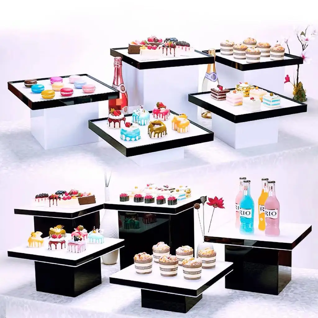 Acrylic Ramadan Tray Birthday Decorations Dessert Table Drinkings Foods Breads Candy Cake Stand For Party Events Tea Break Plate