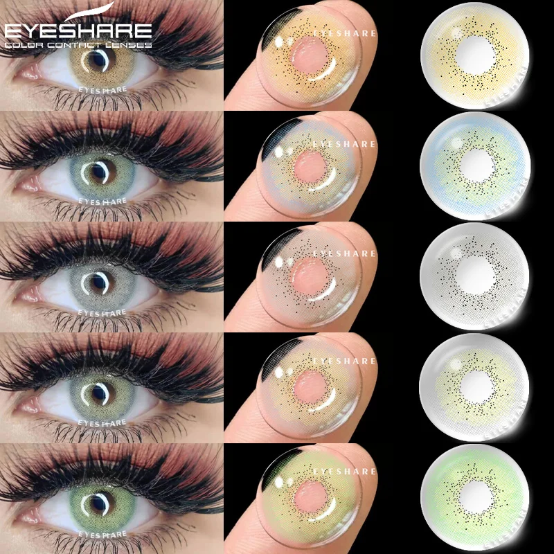 EYESHARE 2pcs Color Contact Lenses for Eyes Blue Green Colored Lenses Yearly Makeup Cosmetic Contact Lens for Eyes Contact Lense