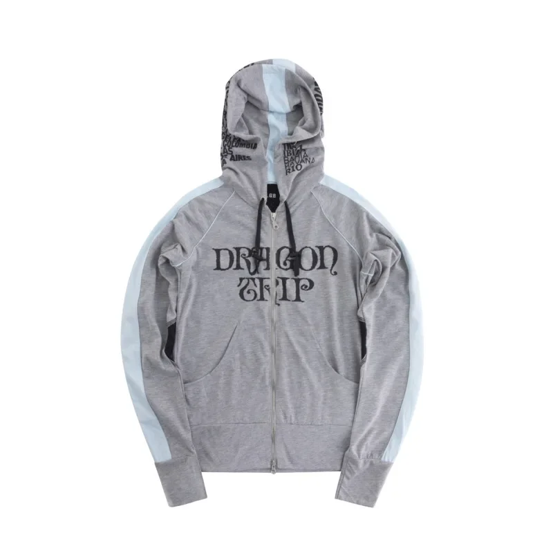 Men's Dark Punk Waste Land Sweatshirt Dragon Pattern Zipper Jacket Visual Culture Subculture