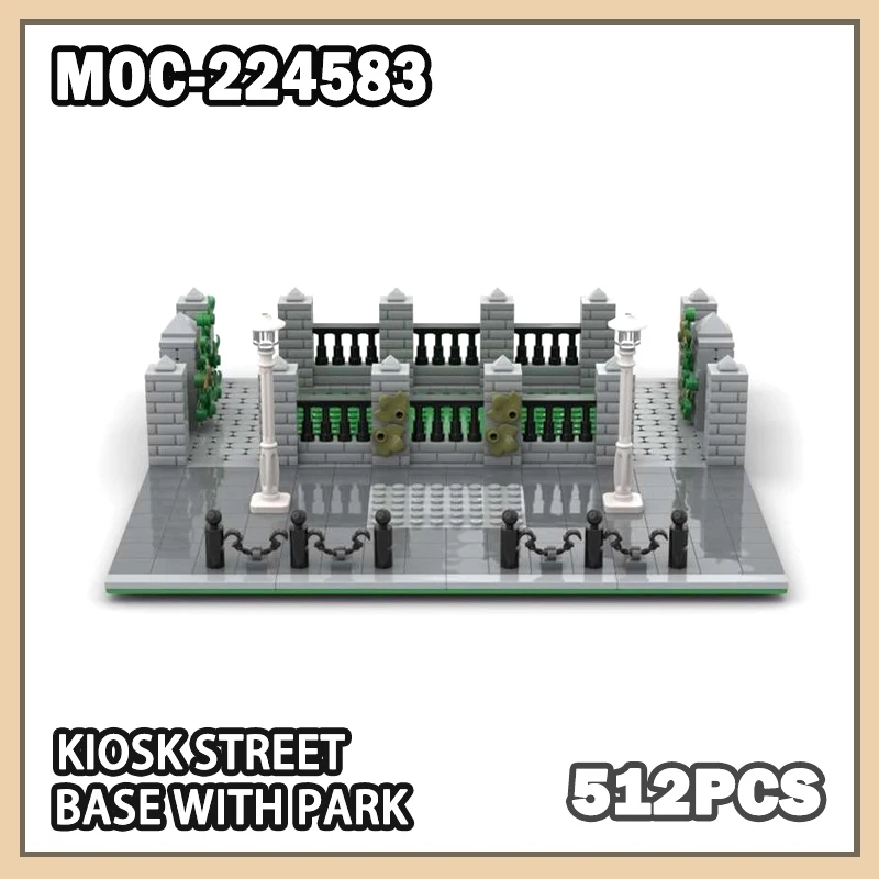 

MOC-224583 Street View Module Kiosk Street Base With Park High Building Block Compatibility Model Brick Kids XMAS Gifts 512PCS