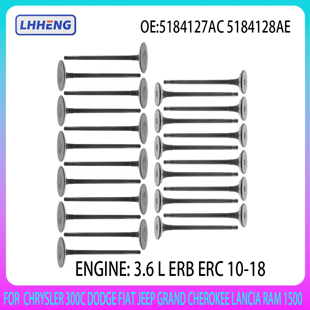 24 PCS Kit de válvula de admissão e escape adequado para CHRYSLER 300C DODGE FIAT JEEP GRAND CHEROKEE LANCIA RAM 1500 3.6 L T ERB ERC 10-18