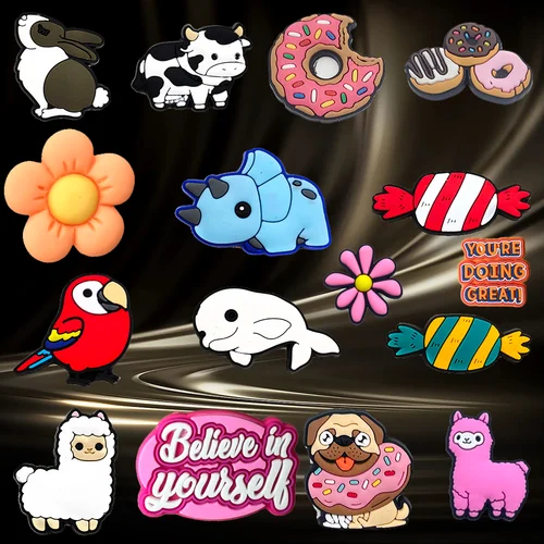 1 unidad de accesorios de colgantes para zapatos de PVC con animales de dibujos animados bonitos, decoraciones para zapatos, alfileres para sandalias, regalos DIY para niños, mujeres y niños
