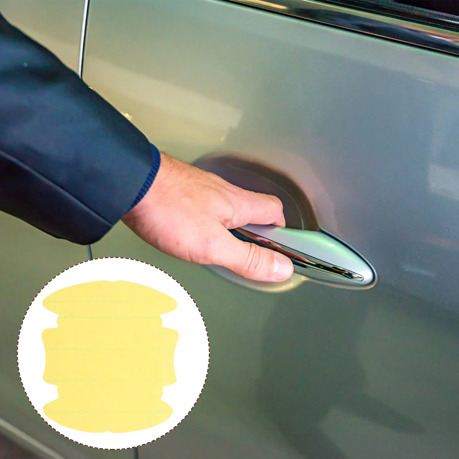 

2 комплекта защитной пленки для дверных ручек автомобиля, прозрачная, устойчивая к царапинам, виниловая защитная пленка для сохранения краски автомобиля, длительный срок службы