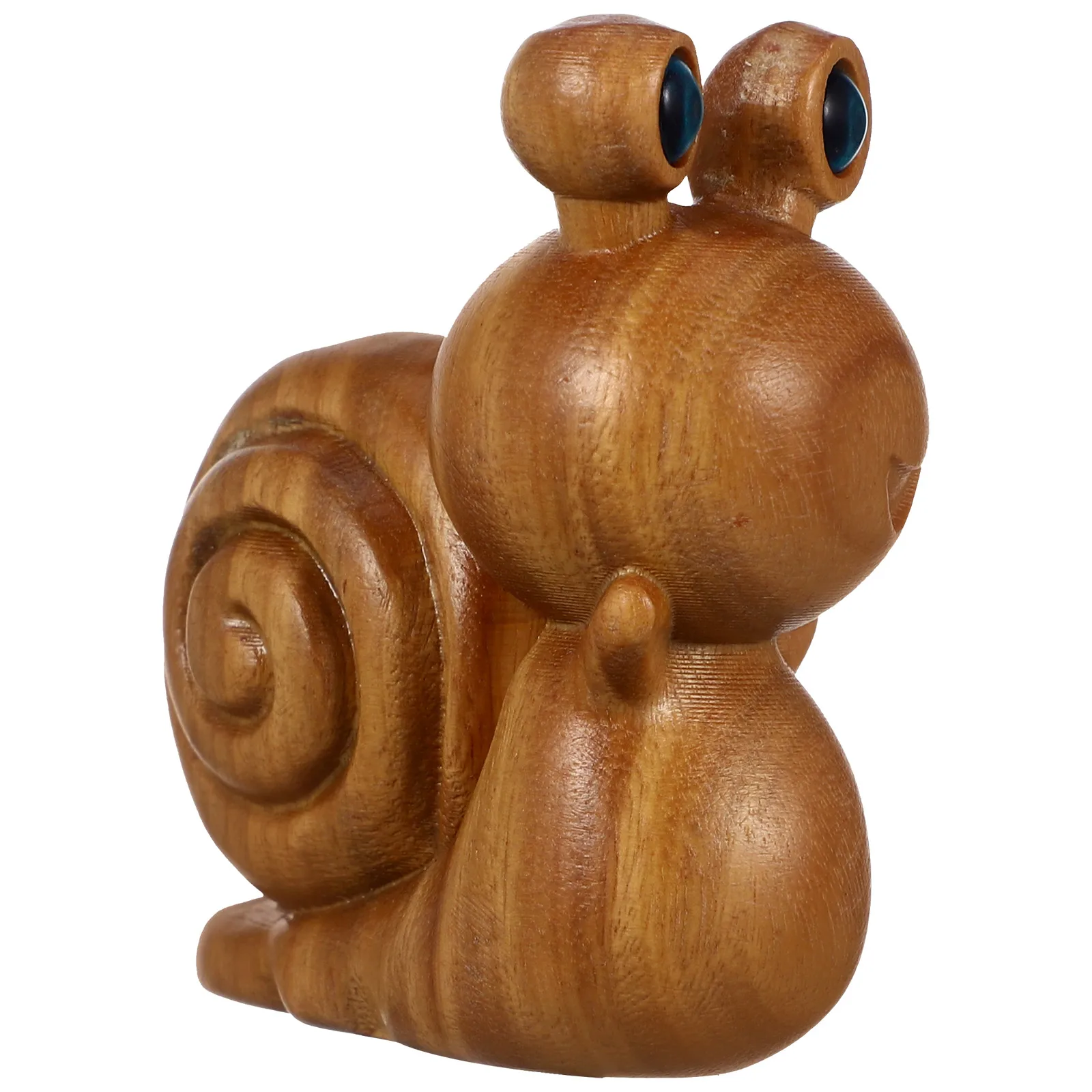

Wood Carving Snail Tea Pet Small Sculpture Desk Home Accessories Miniature Figurines Adorable Delicate Bedroom