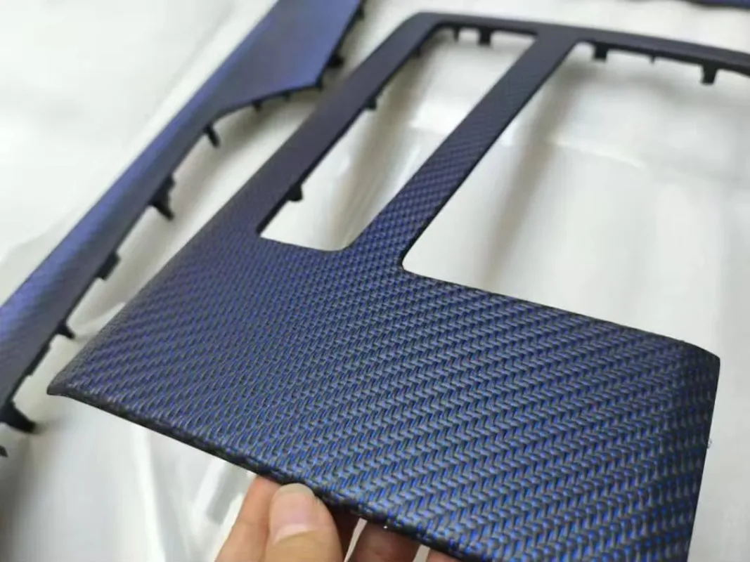 New Custom Blue Carbon Fiber Interior Trim Kit for Audi A6/A7/S6/S7/RS7/C8 2019-2024 9-Piece Full Set Sports Upgrade 12-Month