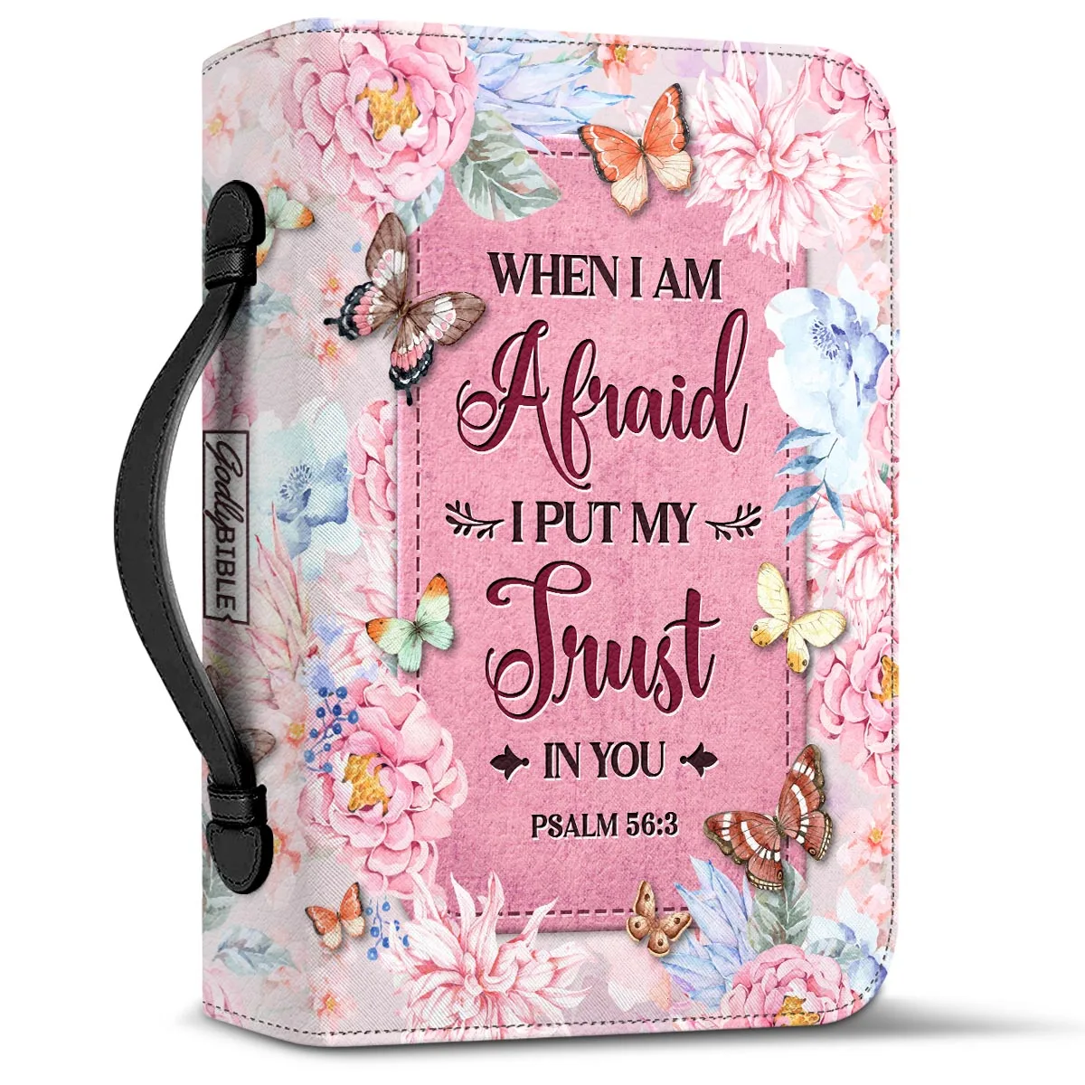 When I Am Afraid I Put My Trust In You Verse Women Holy Bible Bags PU Christian Bags Exquisite Gifts Study Book Storage Boxes