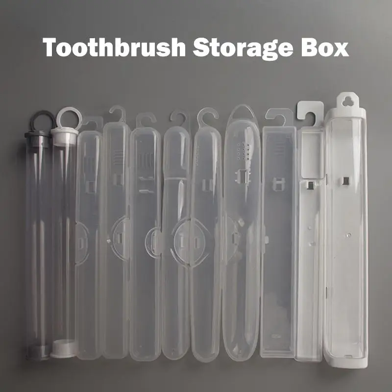 Portable Dustproof Toothbrush Storage Box Outdoor Travel Transparent Plastic Toothbrush Holder Toothpaste Storage And Organizer