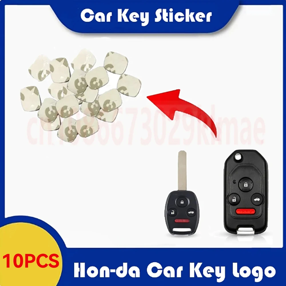 10pcs/Lot 13*11MM High Quality Black and Red Metal Square Car key Logo Sticker Emblem For Hon-da Remote Car Key Shell Case