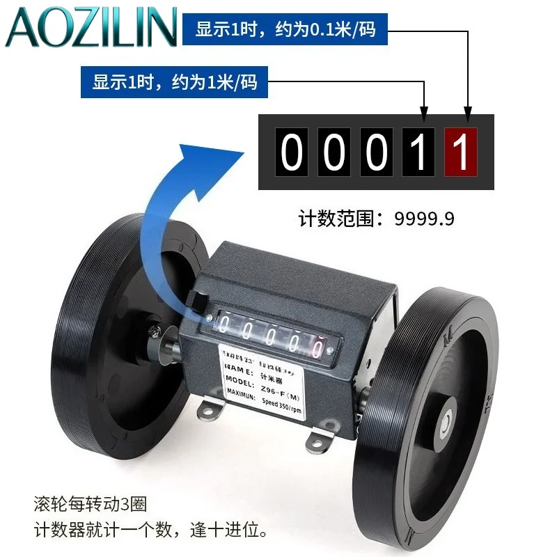aozilin高精度z96-f機械式メーターカウンター-デュアルローラーデザイン-メーター-ヤード2種類-繊維測定用