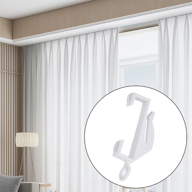 100Pcs S Curtain Rails Gliders Hooks Sliders Clip Set for Easy Glides and Stability In Bedroom and Living Room