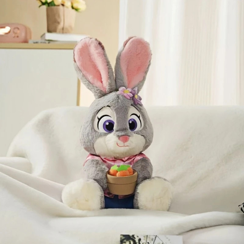 Serie Zootopia Judy y Nick muñecos de peluche juguete suave zorro conejo Kawaii decoración de habitación almohada rellena regalo para niñas