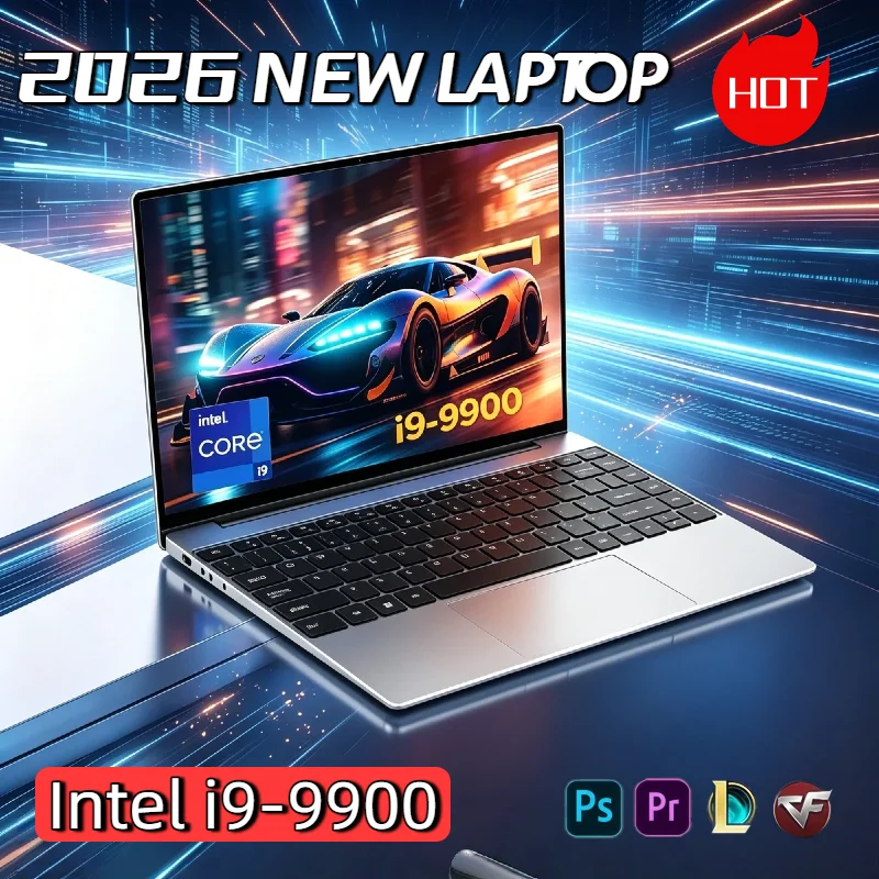 

2026 NEW 14.1 Inch Ultra Slim Gaming Laptop Intel Core i9 9900 32GB 2TB Windows 11 Gamer Office Notebook 1920x1080 HD Fast Boot