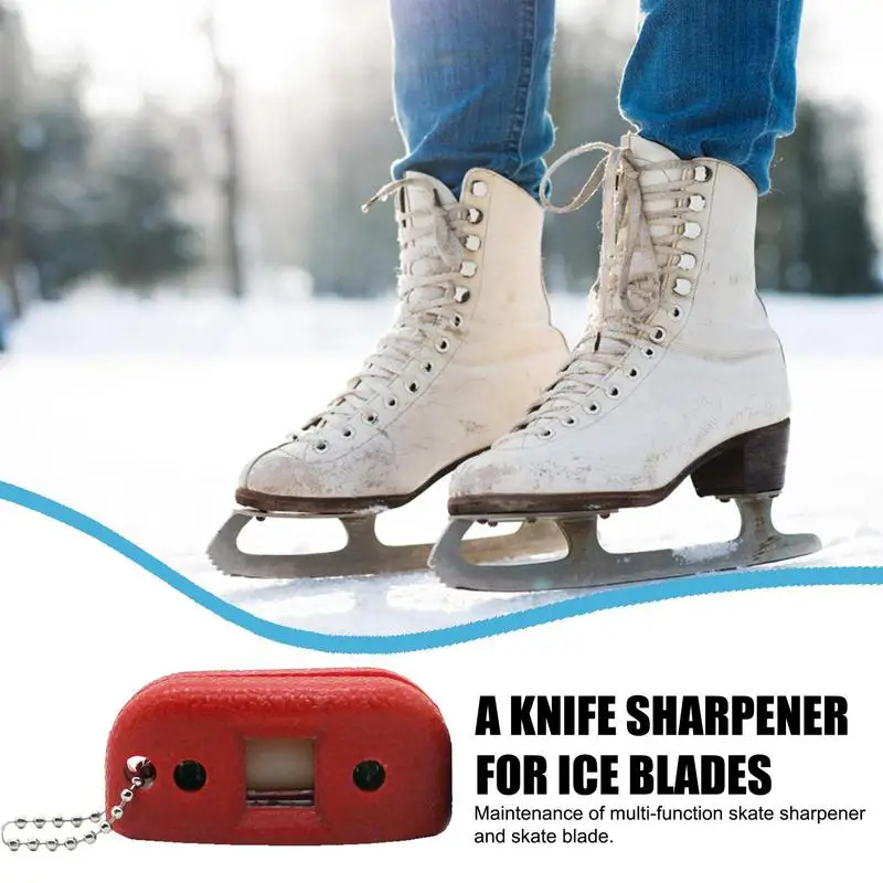 Ice Skate Sharpening Tool Ice Skates Adjustable Blade Sharpener Ice Skate Edge Blade Grindstone Blade Grinder With Key Chain For