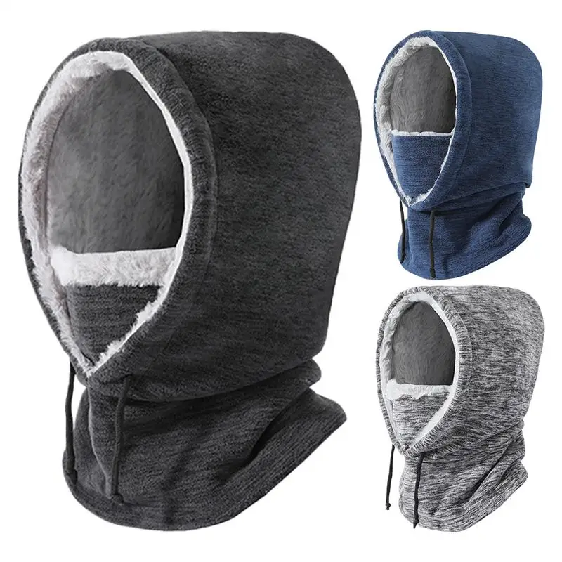 

Hooded Scarf Hat Plush Drawstring Hooded Scarf Unisex Scarf Hat Cold Weather Gear For Outdoor Activities Sports