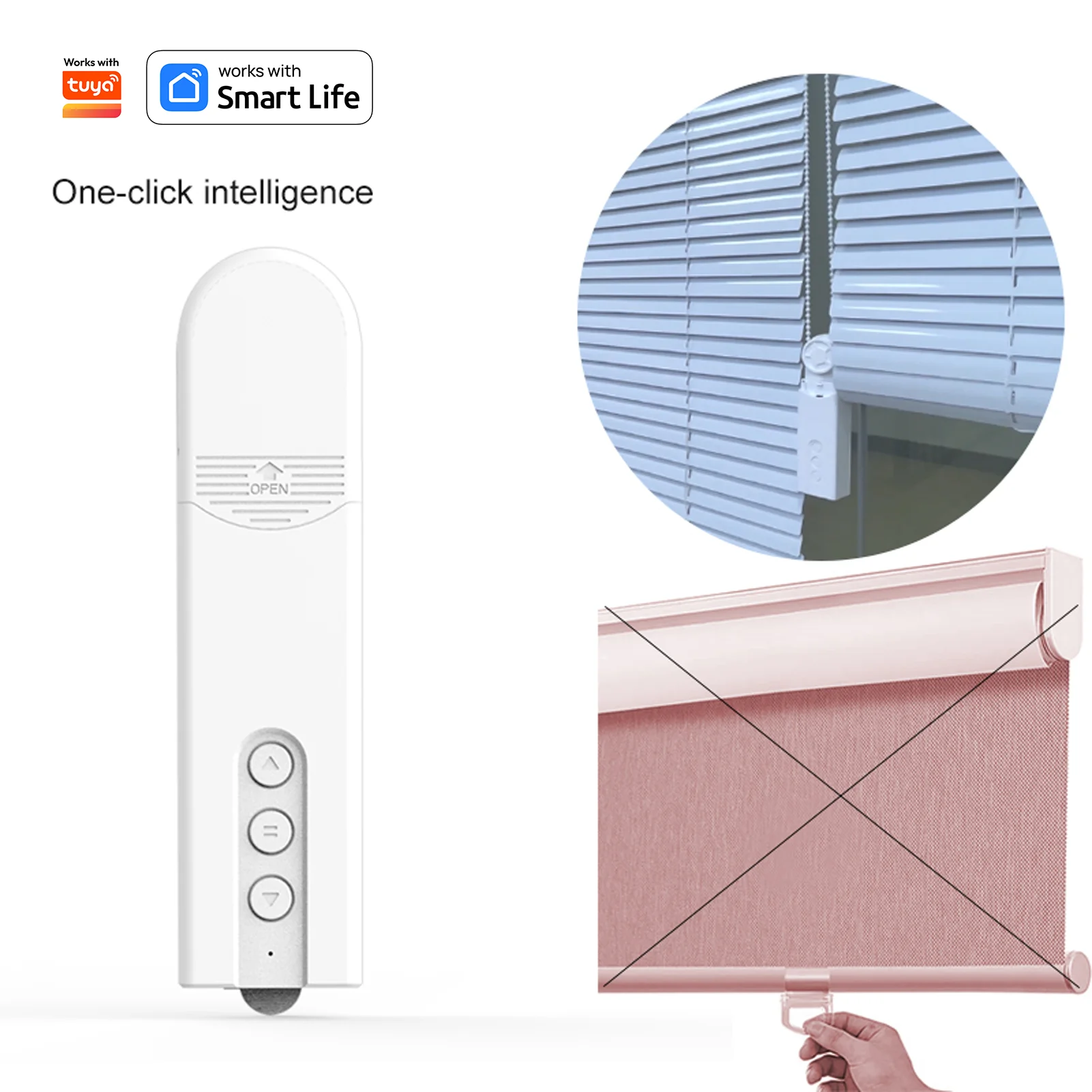 Motore per tende intelligenti, motore per tende a catena elettriche intelligenti con controllo vocale, versione plug-in WiFi (senza gateway) Per Tuya