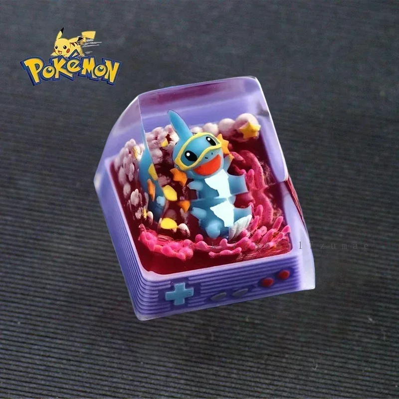 Pokemon Anime Character Mudkip Resin Keycaps Micro Landscape Handmade Customized Personalized Gifts Mechanical Keyboard Keycaps