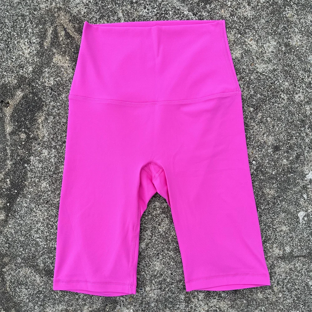 الصلبة اللون لينة رياضية ركوب الدراجات عالية الخصر اليوغا قصيرة الساق المرأة اللياقة البدنية الرياضة قصيرة التدريب الشامل الركض القرفصاء برهان #6