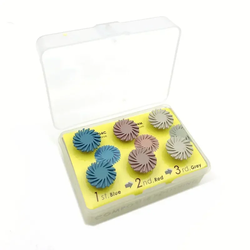 6Pcs/box Dentals Composites -s Polishings Disc Kit Diamonds System Teeth Flexs Spirals Brush Burs Rubbers Polishers Dentist Tool