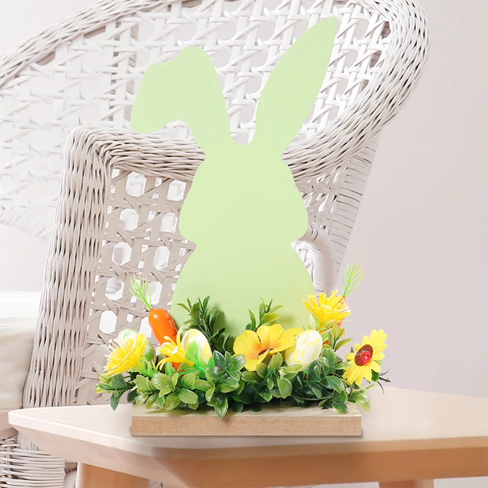 

3Pcs Easter Tabletop Centerpiece Wood Sign Flat Bottom Stable Placement Colorful Visual Enjoyment Rabbit Decoration
