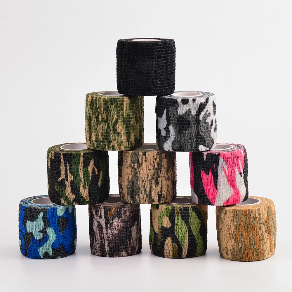 Elastic Wrap Tape Army Adhesive Outdoor Hunting Camouflage Stealth Tape Waterproof Wrap Durable Self Adhesive Elastic Bandage