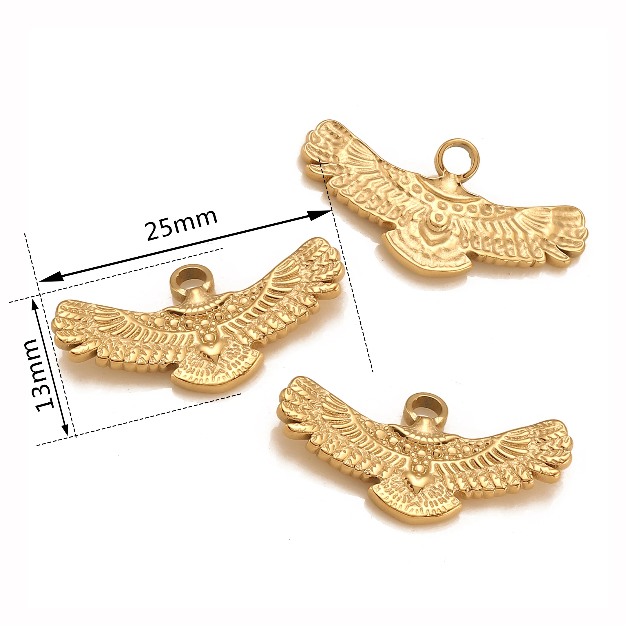 3Pcs/Lot Eagle Charms Jewelry Finding for Necklace Bracelet Earring Jewelry Making Pendants Stainless Steel Charm for Jewelry