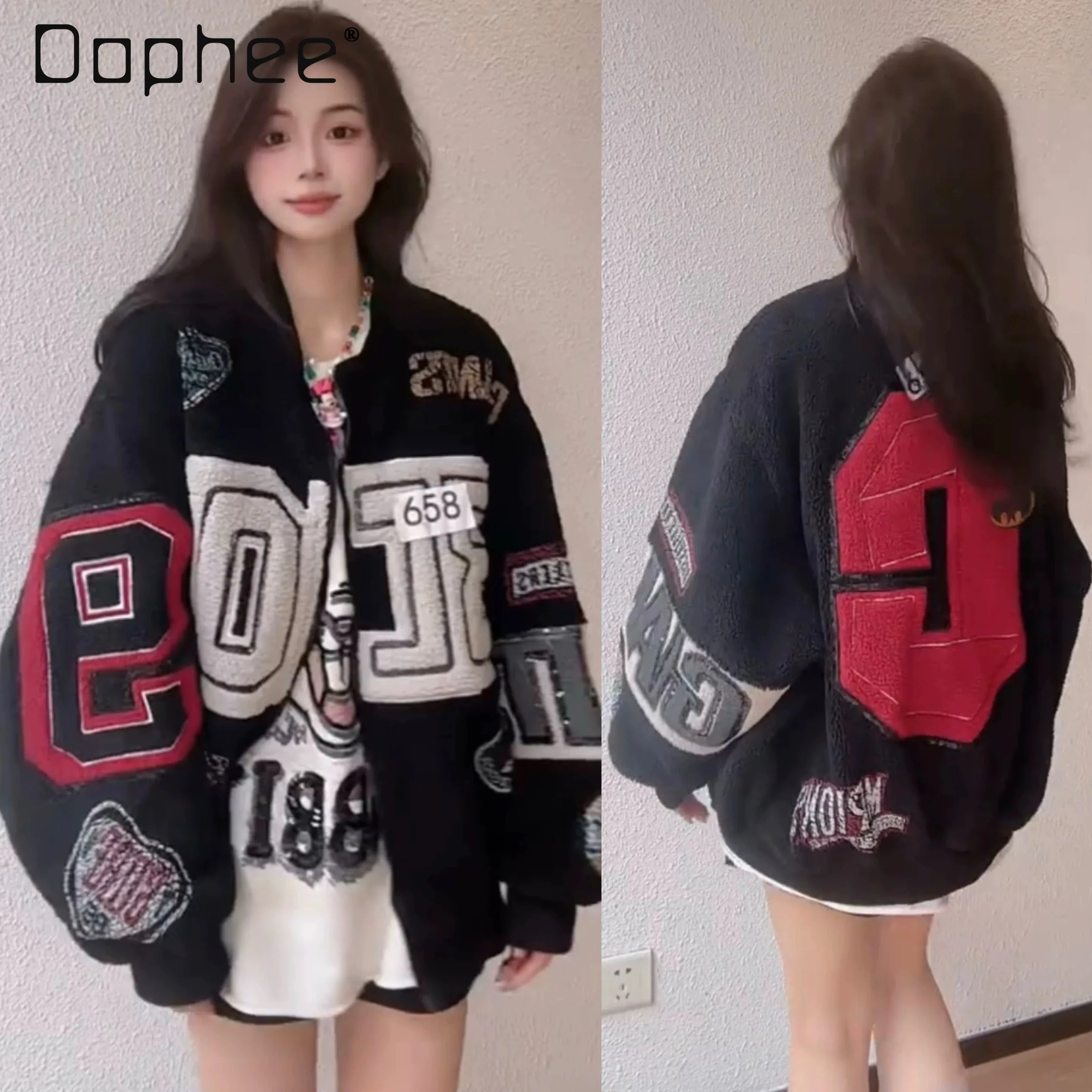 

Baseball Jacket for Women 2025 New American Retro Loose Casual Versatile Jacket Top Trendy Coat Women Winter Jacket