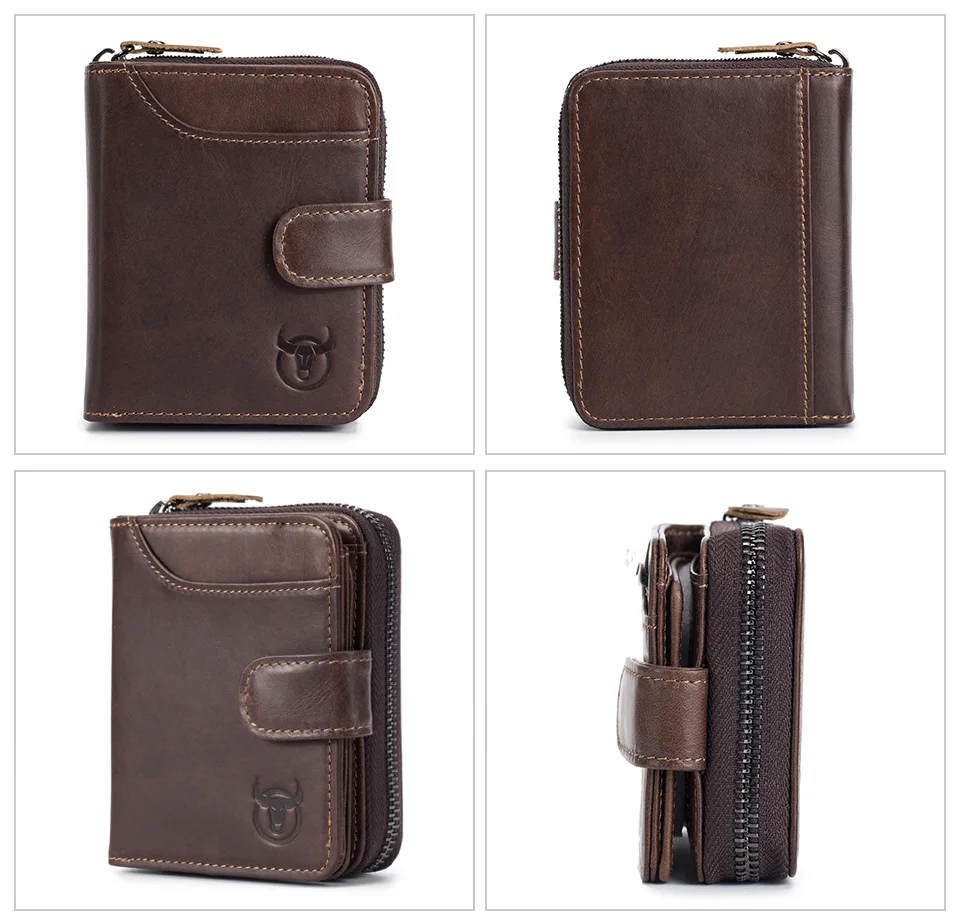 BULLCAPTAIN Business Männer Geldbörse Aus Echtem Leder Geldbörse Multi-Funktion Visitenkarte Halter Kleine Karte Box Leder Geldbörse Mann – Detail 12