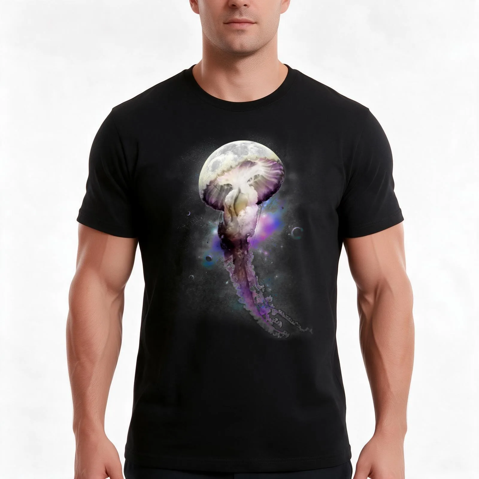 Cosmic Anomaly T-Shirt Summer Casual Cotton Tee Oversized Streetwear Tops Vintage Graphic Print Loose Fit Short Sleeve