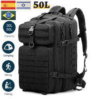 OULYLAN Military Fishing Bag 30L/50L Men Army Tactical Backpack Outdoor Travel Rucksack 3P Assault Pack Hiking Camping Knapsack