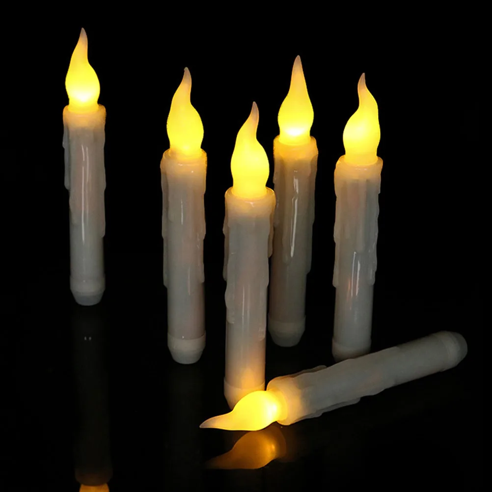 

Glowing Electronic Light Flameless LED Candles Smokeless Drip Effect Decorative Lights for Home 2 AA Batteries