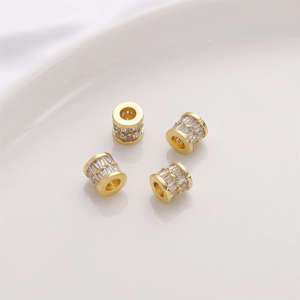 1pc 14K Gold Plated Brass with Zircon Hollow Beads Charms Pendants for Necklace Earring Bracelet DIY Jewelry Making Supplies