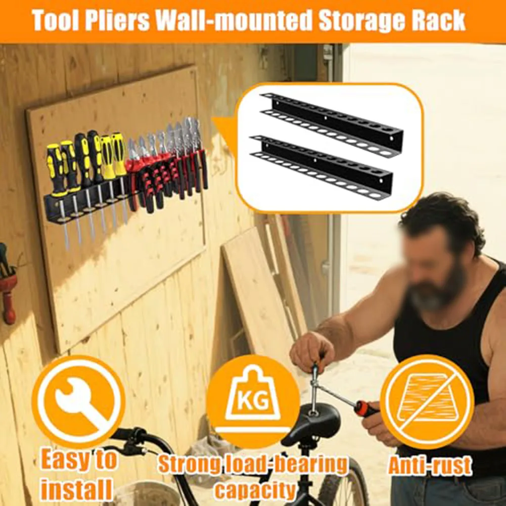 Garage Tool Organizer Wall Mounted Tool Rack Rust Resistant Construction Optimal Vertical Storage Design Tool Storage